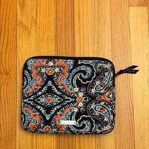 Vera Bradley Patterned Quilted Technology Case Navy, Orange & Light Blue
